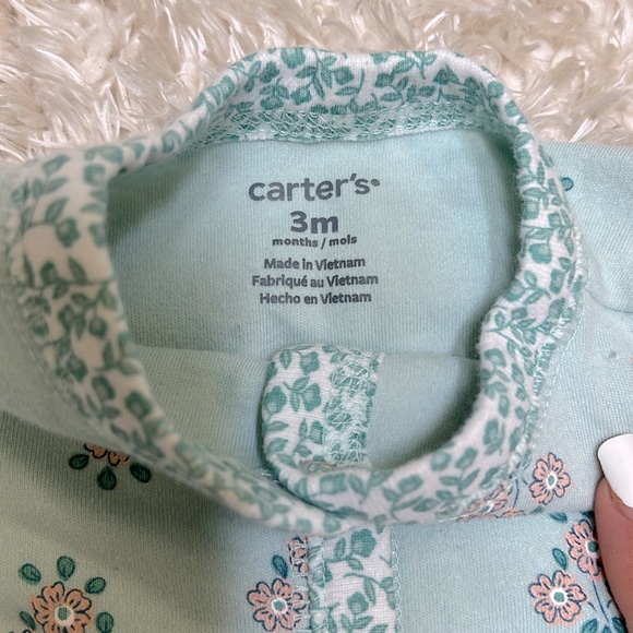 CARTER’S || Infant (3M) Blue Floral Onesie/Footie - Picture 5 of 5